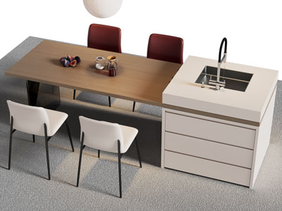 现代吧台餐桌椅组合