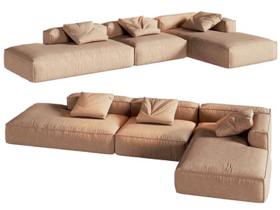 现代转角多人沙发