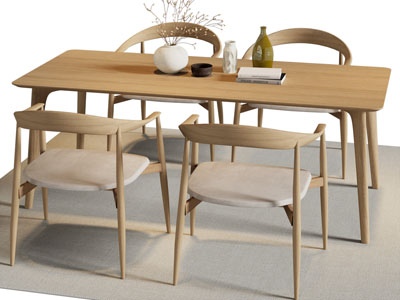 北欧实木餐桌椅组合