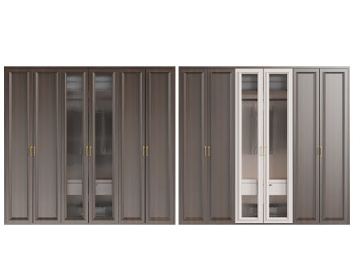 新中式实木衣柜3d模型 新中式实木衣柜