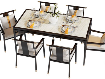 新中式餐桌椅组合