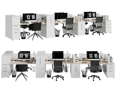 现代办公桌椅组合