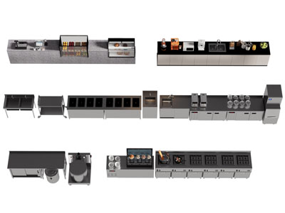 现代灶台 洗菜盆 后厨设备