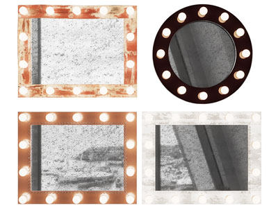 工业风loft装饰灯泡的装饰镜子