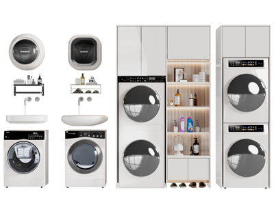 现代洗衣机收纳柜 迷你壁挂式洗衣机