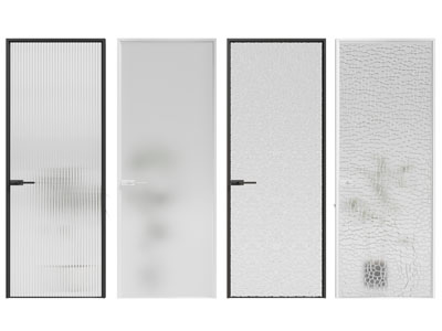 现代单扇玻璃平开门3d模型 现代单扇玻璃平开门