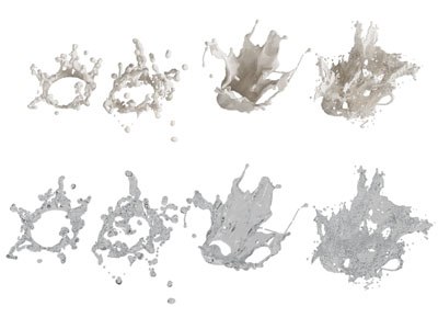 现代水花 浪花 水流 液体 飞溅的牛奶