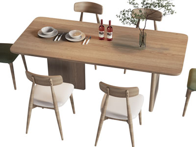 北欧实木餐桌椅组合