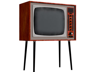 现代老式荧屏电视机
