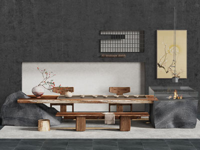 侘寂风茶桌椅组合