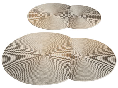 侘寂风拼接编织圆形地毯