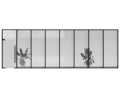 现代办公室玻璃隔断 平开门3d模型 现代办公室玻璃隔断 平开门