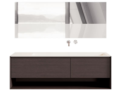 现代双盆洗手台 镜柜 浴室柜