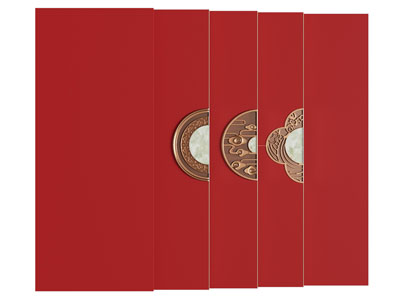 新中式红色柜门3d模型 新中式红色柜门