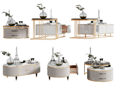 现代轻奢茶几3d模型 现代轻奢茶几