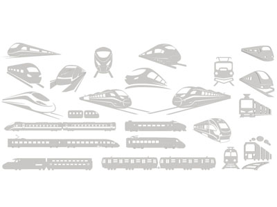 现代和谐号动车剪影 剪纸 墙贴 墙饰