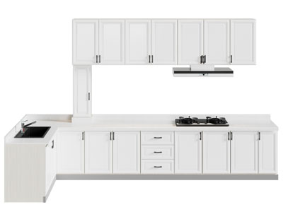 现代白色整体橱柜 吊柜