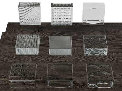 现代方形玻璃砖展台