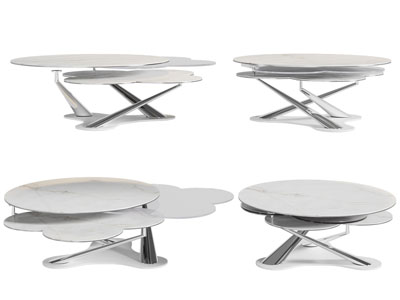 现代圆形套叠伸缩茶几3d模型 现代圆形套叠伸缩茶几