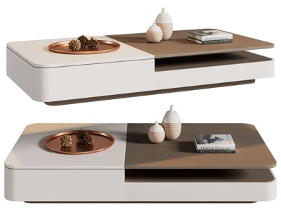 现代长方形茶几3d模型 现代长方形茶几