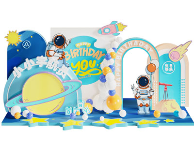 现代宇航员主题美陈 户外装置