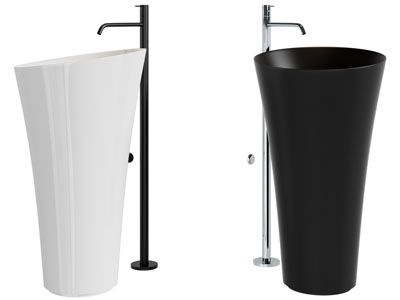 现代立式洗手台 水龙头