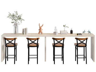 现代加长吧台 吧椅