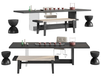 新中式茶桌椅组合