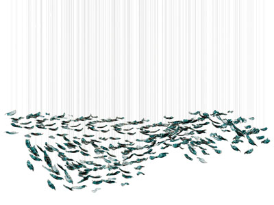 现代羽毛造型大型垂线吊灯