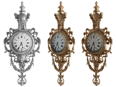 欧式铁艺雕花挂钟 钟表挂件3d模型 欧式铁艺雕花挂钟 钟表挂件