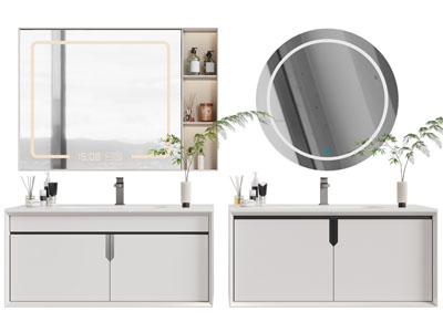 现代洗手台 镜子 浴室柜