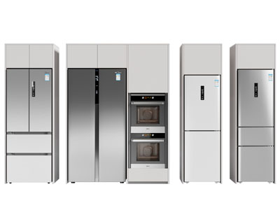 现代嵌入冰箱 烤箱的高柜 橱柜