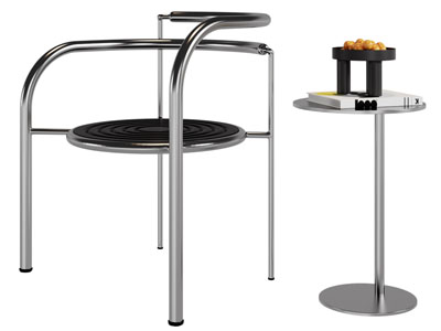 现代铁艺扶手椅子 休闲椅子 边几