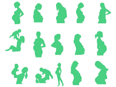 现代孕妇 母婴墙贴 剪影 墙饰