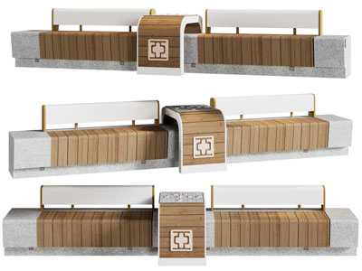 新中式公共长凳子