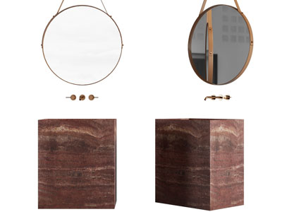 现代立式洗手台 镜子