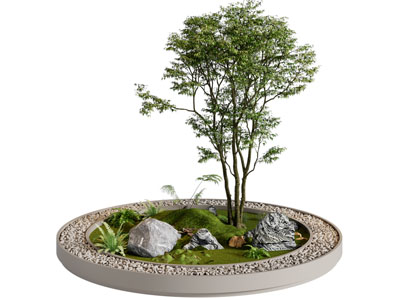 现代花坛 石头 景观园艺小品