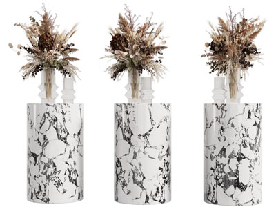 现代玻璃花瓶花卉