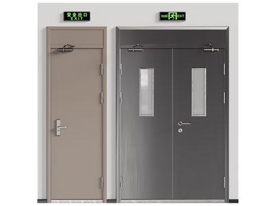 现代单扇 双扇防火门 消防门 平开门3d模型 现代单扇 双扇防火门 消防门 平开门