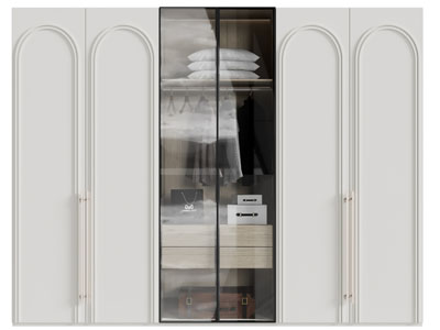 现代玻璃柜门的衣柜3d模型 现代玻璃柜门的衣柜