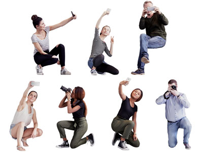 现代照相的男人 女人 多人 人物3d模型 现代照相的男人 女人 多人 人物