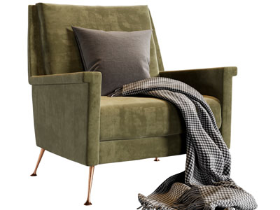 现代布艺单人沙发