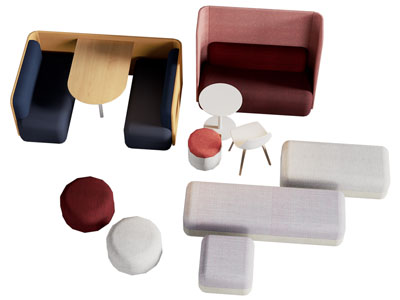 现代卡座餐桌椅组合 沙发凳子