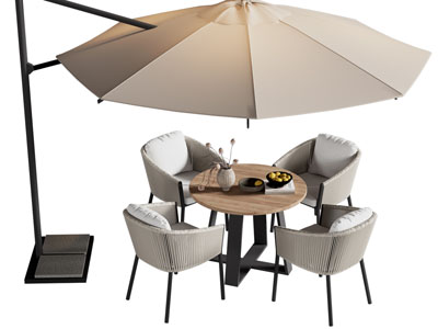 现代户外遮阳伞 休闲餐桌椅组合