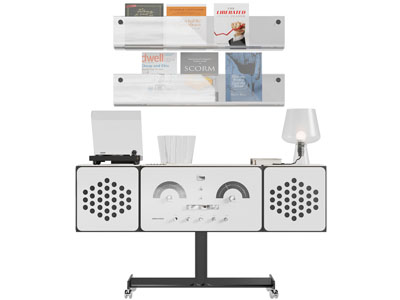 工业风loft可移动音响玄关柜 墙饰书架