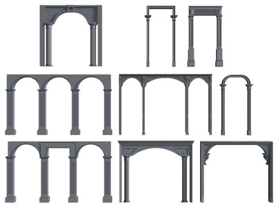 法式门拱 门套 垭口3d模型 法式门拱 门套 垭口