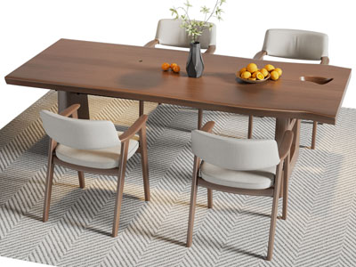 新中式实木餐桌椅组合