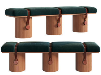 现代中古风长方形沙发凳子