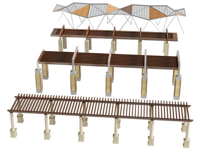 新中式廊架 花架 亭子