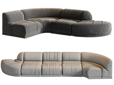 现代布艺异形多人沙发